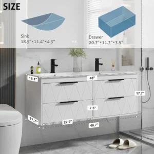 48" Bathroom Vanities Cabinet with Sink Combo