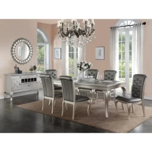 7pc Rect. Glass Dining Table Set