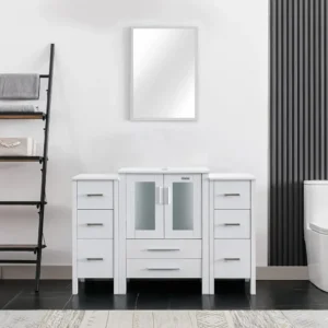 48" White Bathroom Vanity Sink Combo