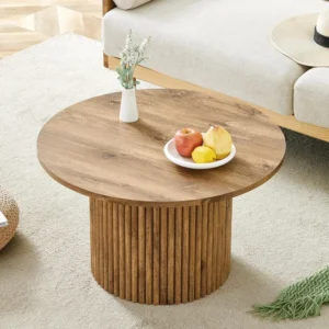 Round Coffee Table with Storage,